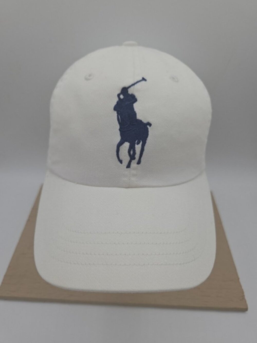 Polo Ralph Lauren Big Pony White Adjustable Strapback Hat Navy Logo Cap